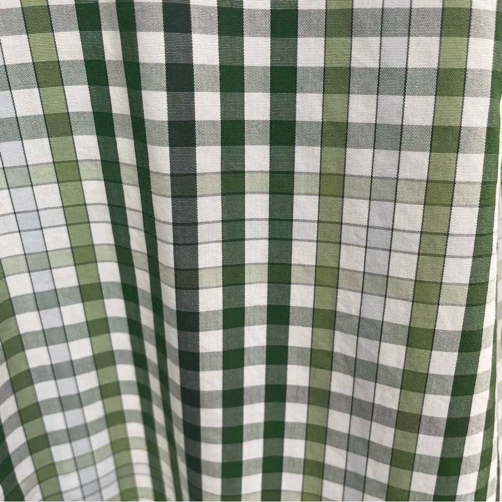 Banana Republic Mens Large 16-16 1/2” Various Greens Check Pattern Button Shirt